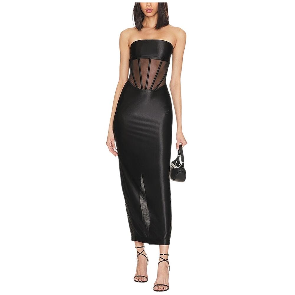 Retrofete Strapless Black Baila Dress Size L